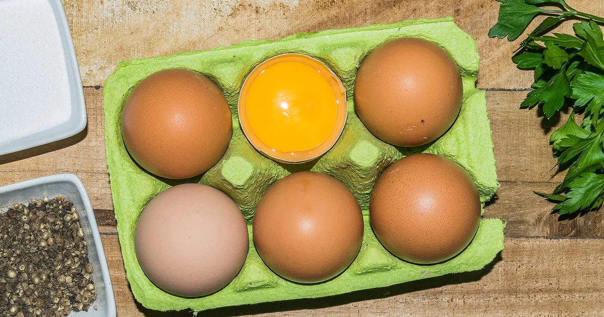 Œufs de poule dans une boîte